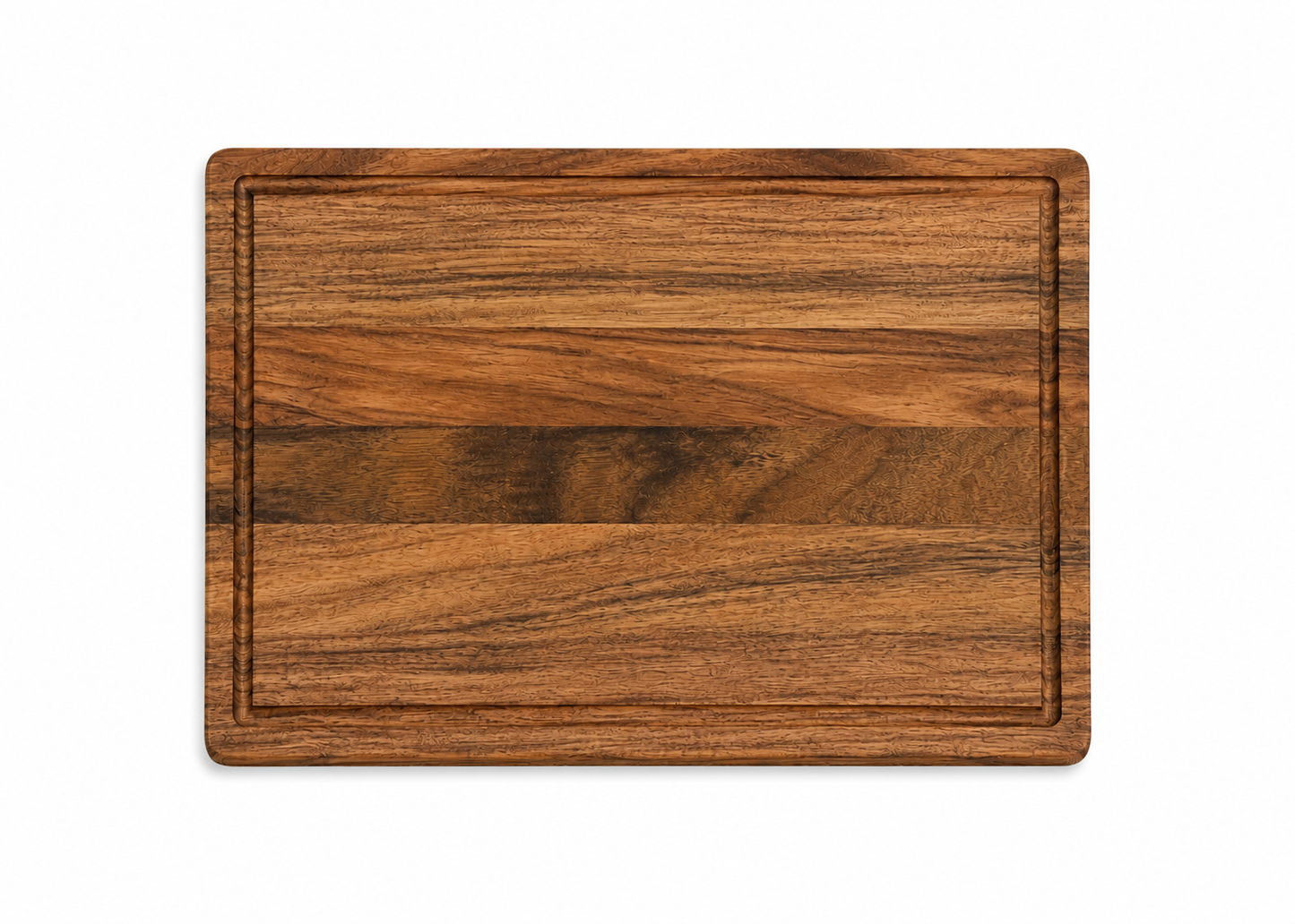 Houten snijplank van walnoot langshout, 35x25x2,5 cm, dubbelzijdig met sapgeul, van SOPHIOR