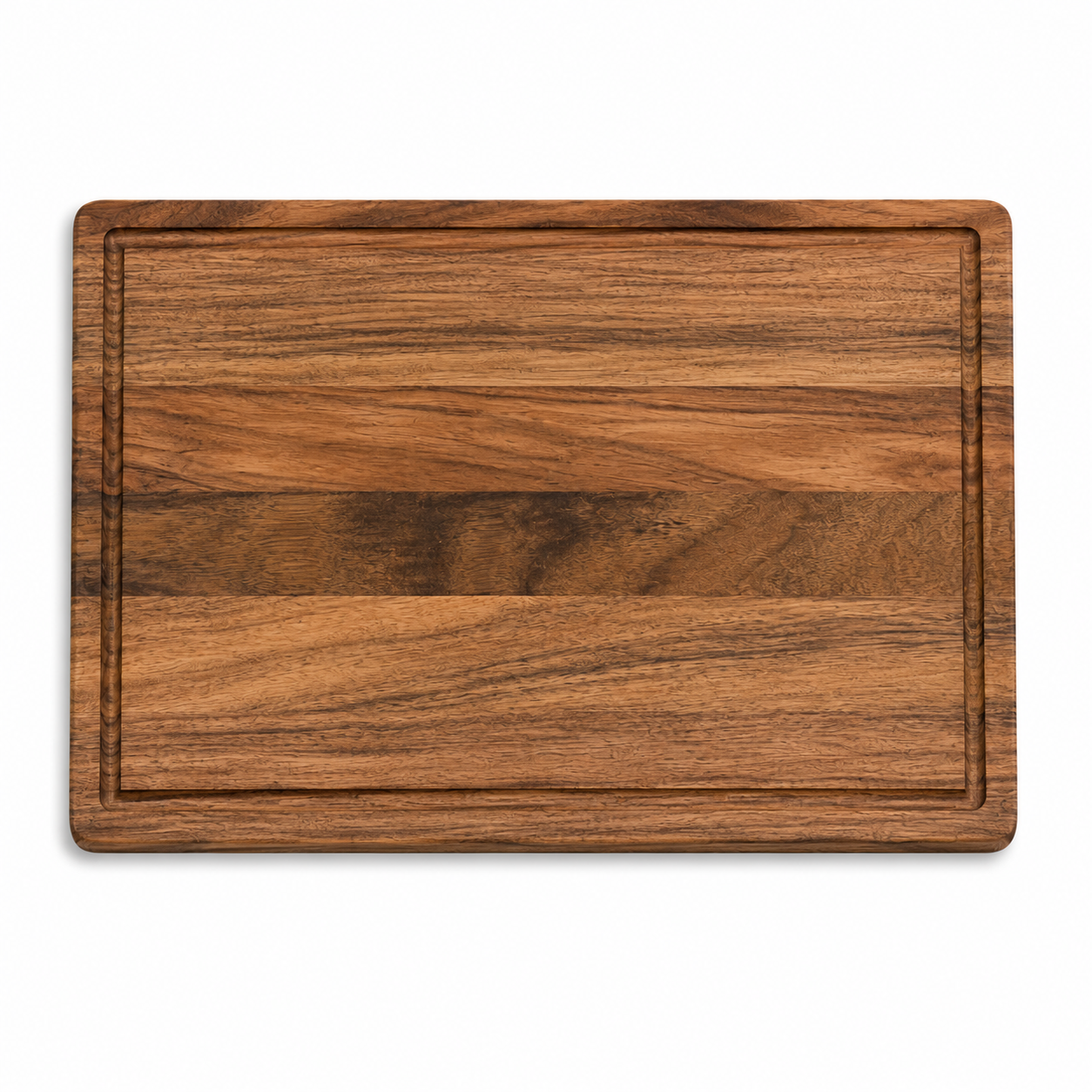 Houten snijplank van walnoot langshout, 42x30x2,8 cm, dubbelzijdig met sapgeul, van SOPHIOR