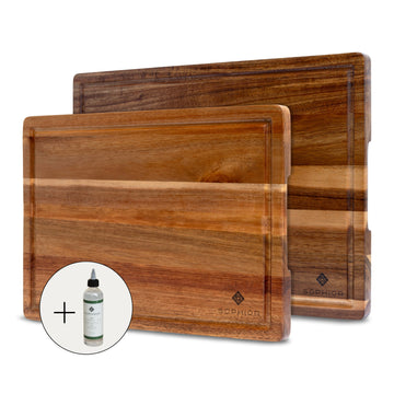 Snijplankenset van Acacia Hout - Inclusief Onderhoudsolie