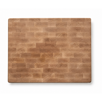 Snijplank van esdoorn kopshout, 45 bij 35 cm, vooraanzicht
