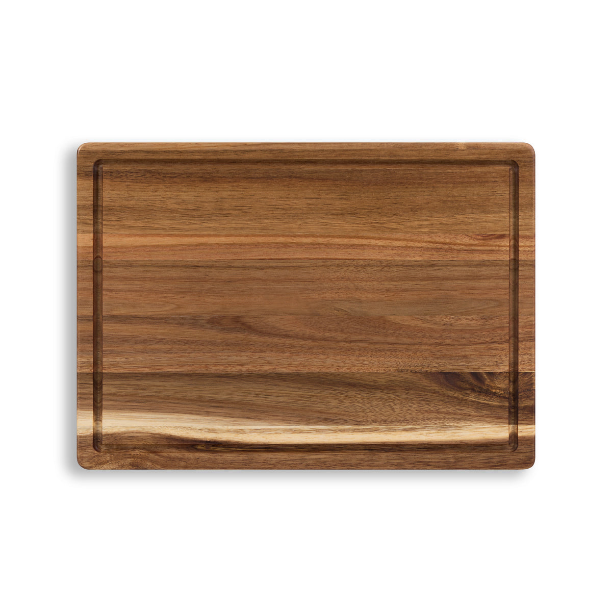 Houten Snijplank Acacia - 42×30×2,8 cm - bovenaanzicht sapgootzijde