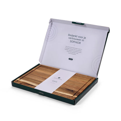 Houten Snijplank Acacia - 42×30×2,8 cm - verpakking open