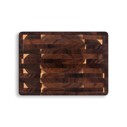 Houten Snijplank Acacia Kopshout 35x25x2,5 cm bovenaanzicht met sapgroef