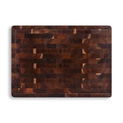 Houten Snijplank Acacia Kopshout 42x30x2,5 cm vooraanzicht met sapgeul