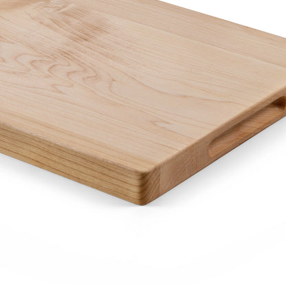 Houten Snijplank Esdoorn 35x25x2,5 cm achterkant close-up van handgreep