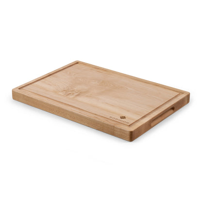 Houten Snijplank Esdoorn 35x25x2,5 cm vanuit de hoek met handgreep