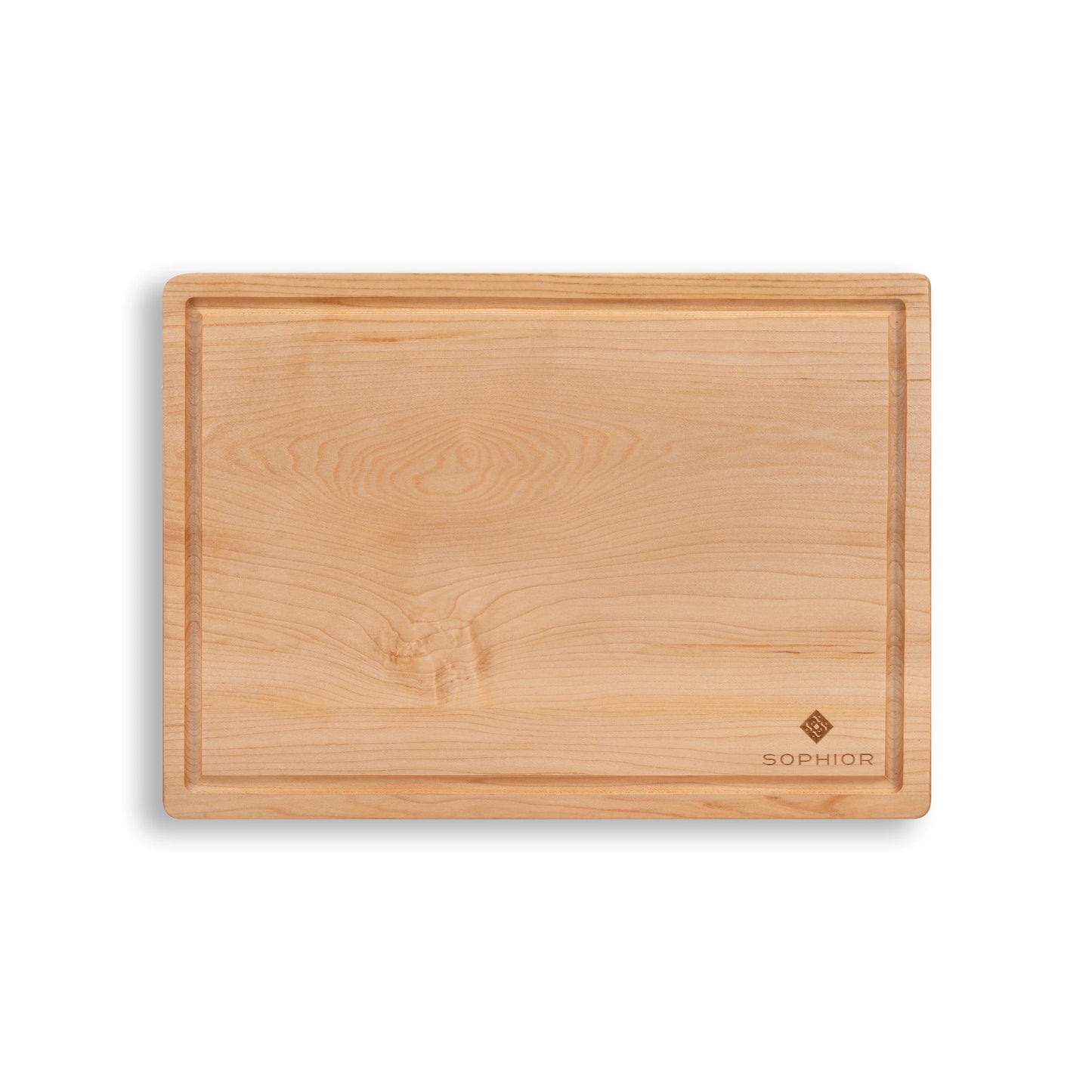 Houten Snijplank Esdoorn 35x25x2,5 cm vooraanzicht met sapgeul
