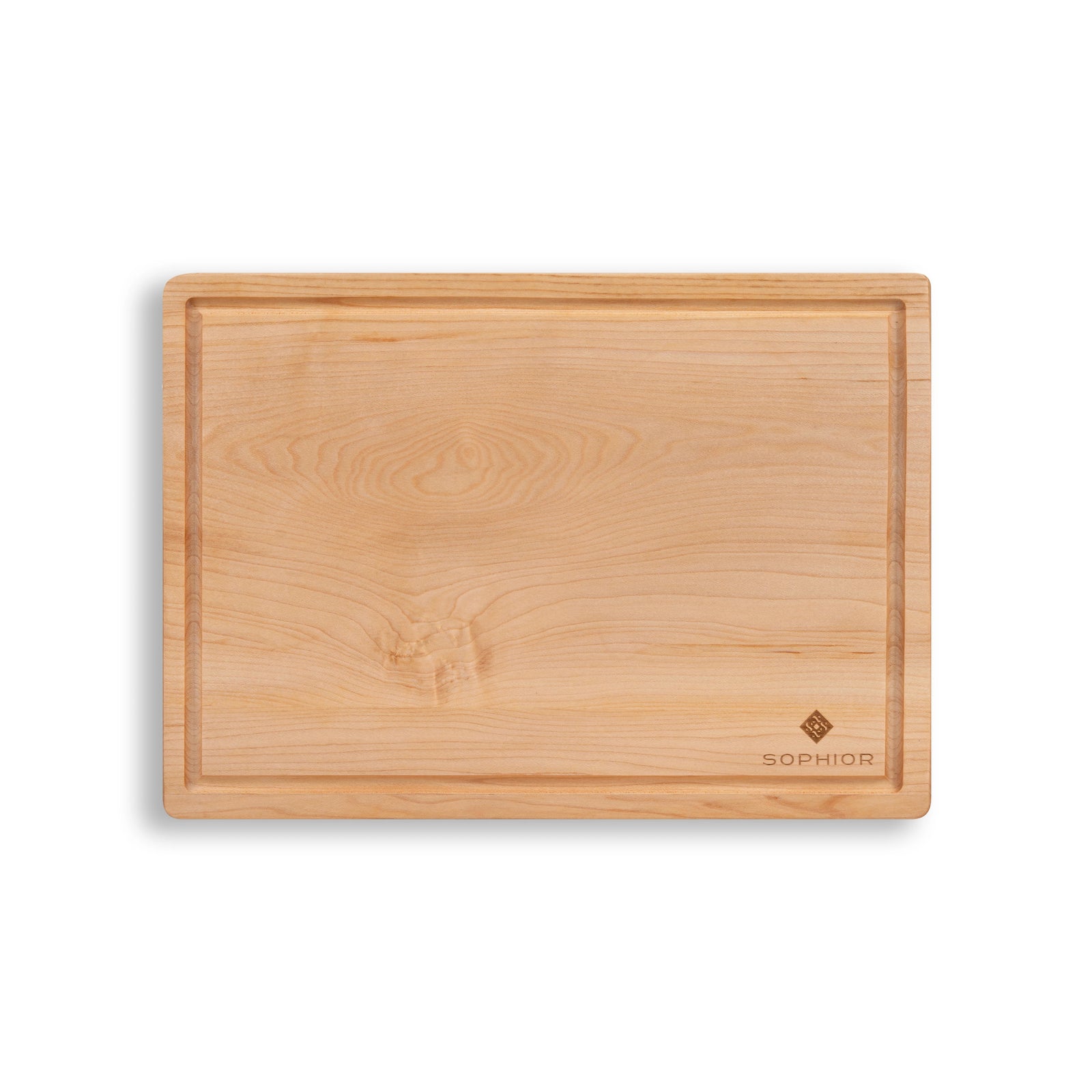 Houten Snijplank Esdoorn 35x25x2,5 cm vooraanzicht met sapgeul