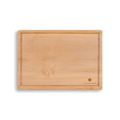 Houten Snijplank Esdoorn 35x25x2,5 cm vooraanzicht met sapgeul