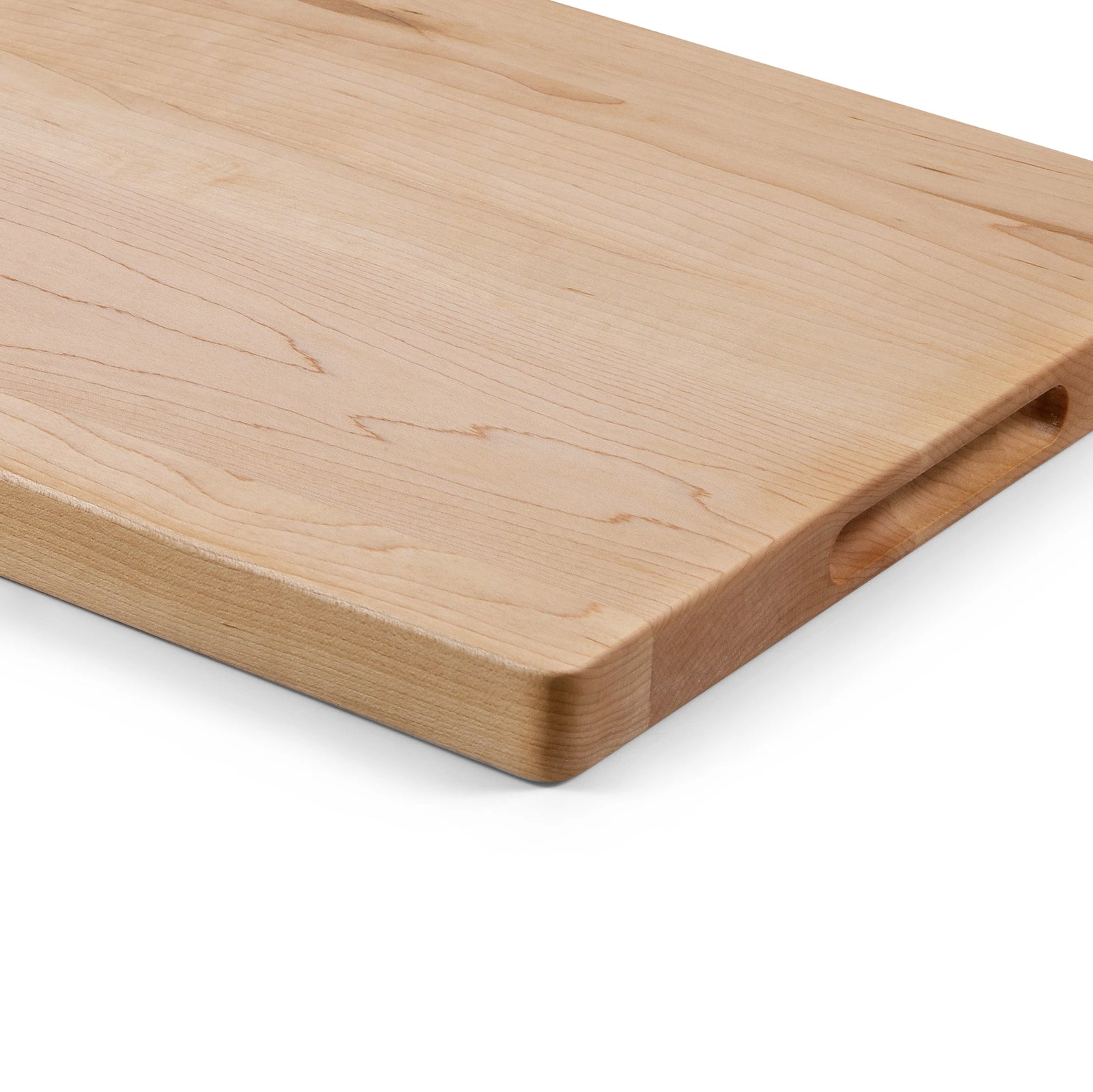 Houten Snijplank Esdoorn 42x30x2,5 cm close-up achterkant met handgreep