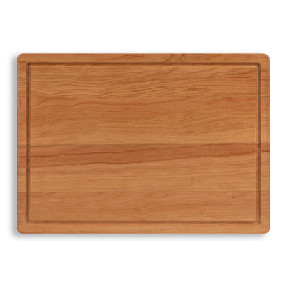 Houten Snijplank Kersen - 42×30×2,8 cm - bovenaanzicht sapgootzijde