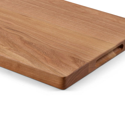 Houten Snijplank Kersen – 42×30×2,5 cm close-up achterkant met afgeronde rand