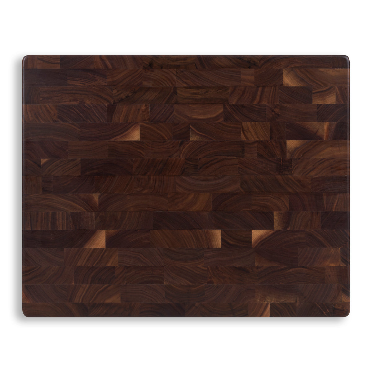 Houten Snijplank Zwart Walnoot Kopshout - 50×40×4,5 cm - bovenaanzicht voorkant