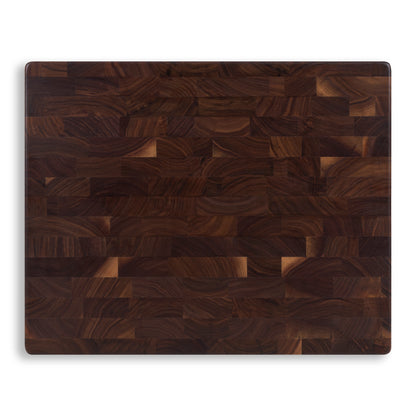 Houten Snijplank Zwart Walnoot Kopshout - 50×40×4,5 cm - bovenaanzicht voorkant