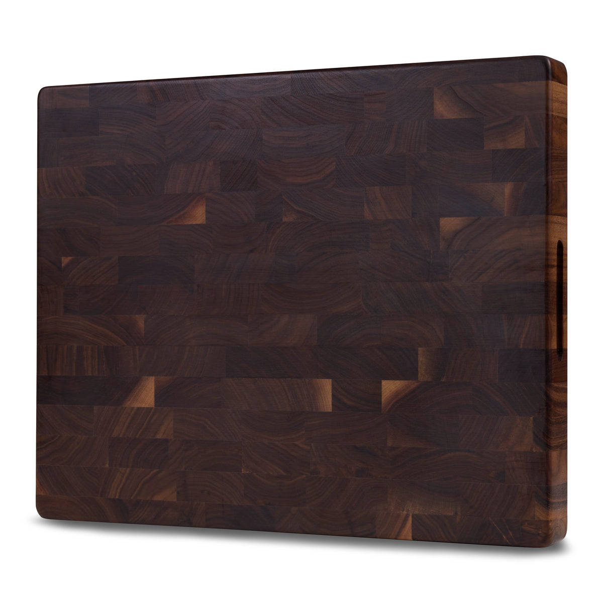 Houten Snijplank Zwart Walnoot Kopshout - 50×40×4,5 cm - vooraanzicht