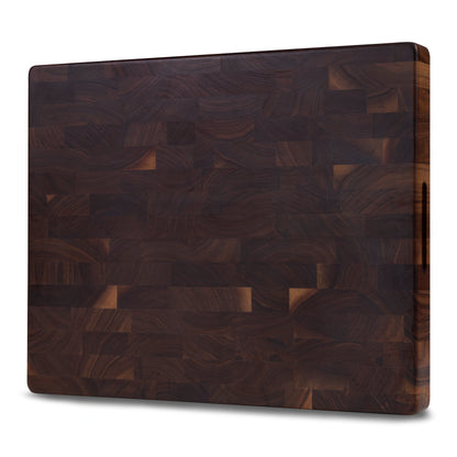 Houten Snijplank Zwart Walnoot Kopshout - 50×40×4,5 cm - vooraanzicht