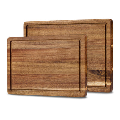 Houten Snijplankenset Acacia - 2 Planken - vooraanzicht