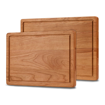Houten Snijplankenset Kersen - 2 Planken - vooraanzicht