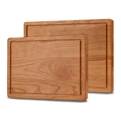 Houten Snijplankenset Kersen - 2 Planken - vooraanzicht