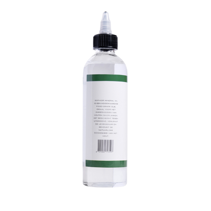 SOPHIOR minerale olie voor houten snijplanken 250 ml, achterkant van de fles