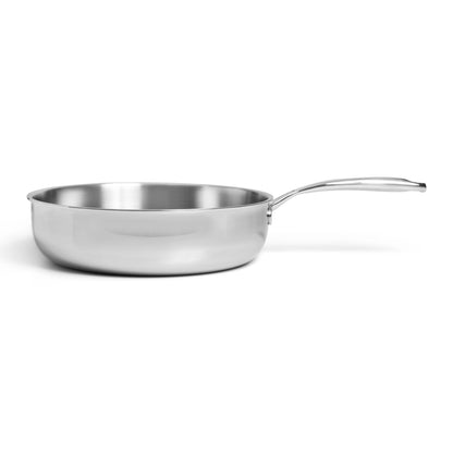 SOPHIOR RVS hapjespan 28 cm zijaanzicht met gelast handvat