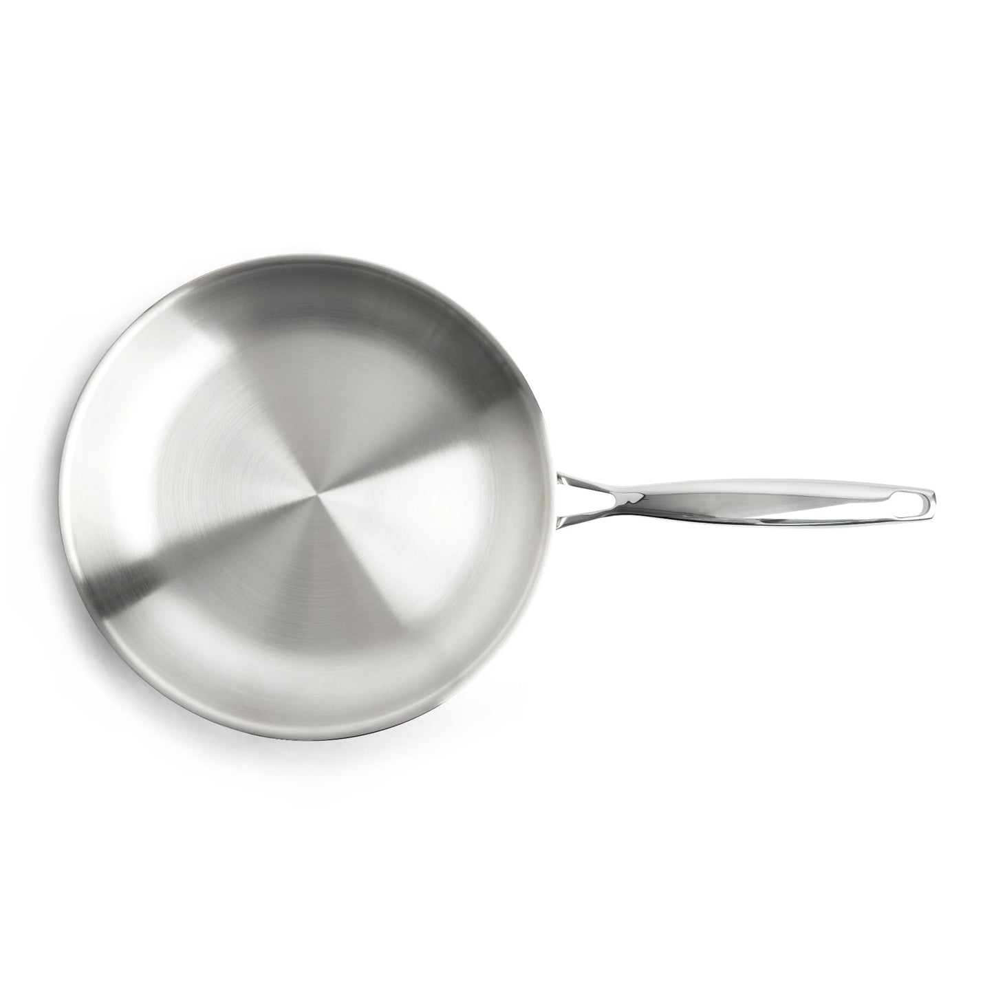 RVS koekenpan Ø24 cm bovenaanzicht met geborsteld RVS-oppervlak