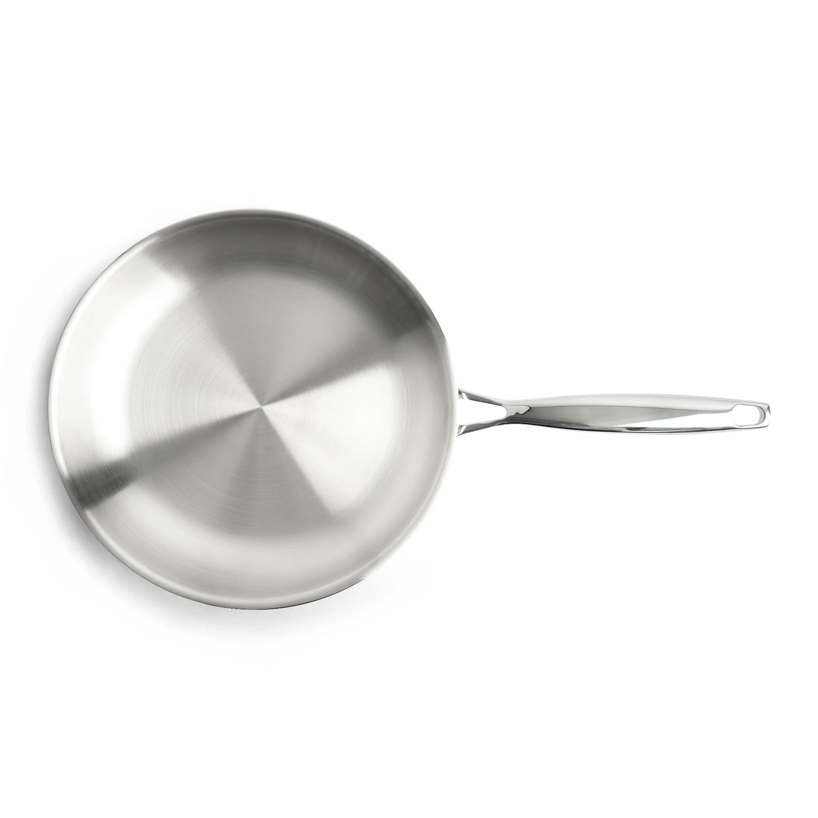 RVS koekenpan Ø24 cm bovenaanzicht met geborsteld RVS-oppervlak
