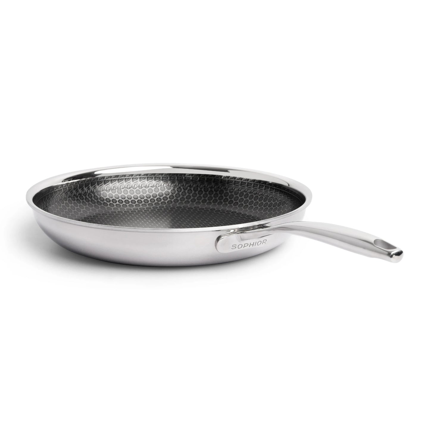 Hybride Koekenpan 28cm PFAS-vrij zijaanzicht met SOPHIOR-handvat en honingraat-coating