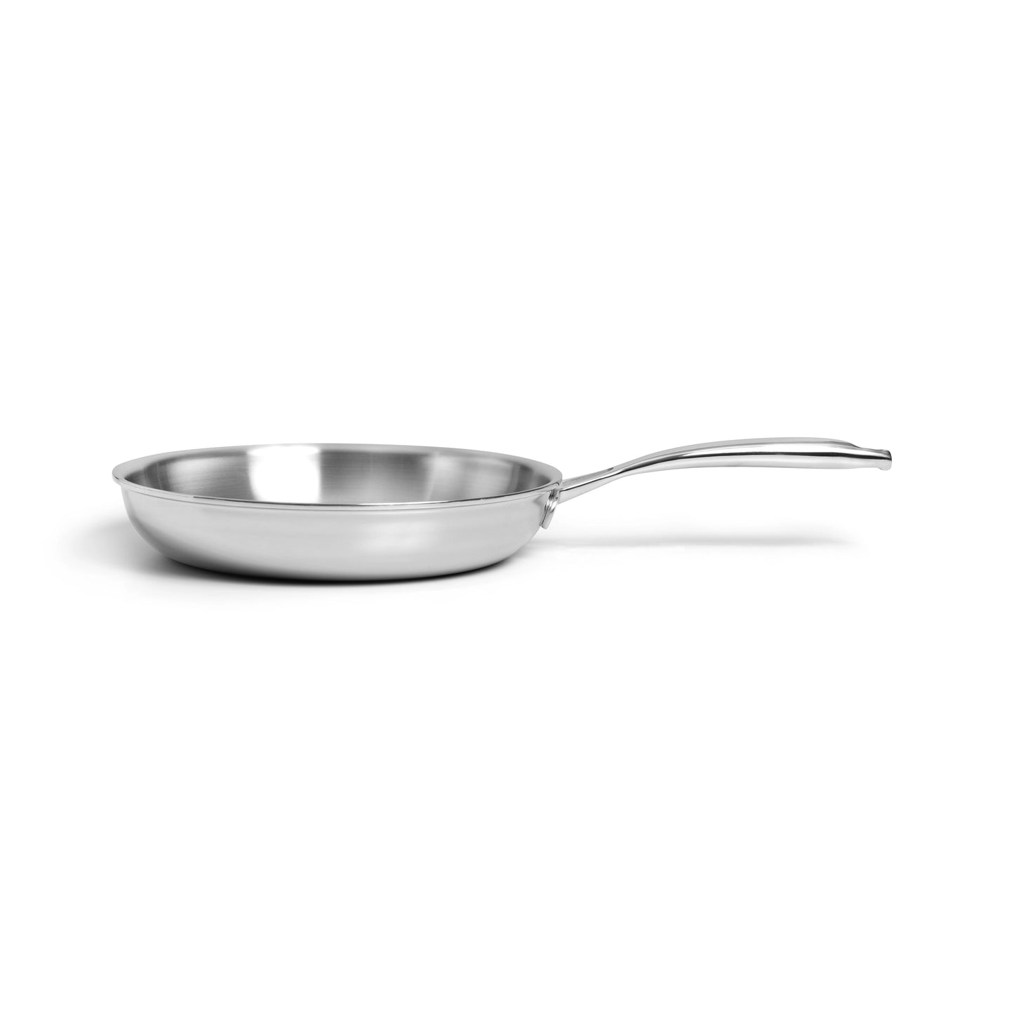 SOPHIOR RVS koekenpan 24 cm zijaanzicht met gelast handvat