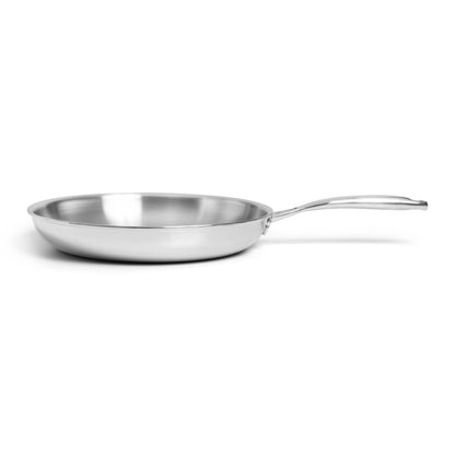 SOPHIOR RVS koekenpan 28 cm zijaanzicht met gelast handvat