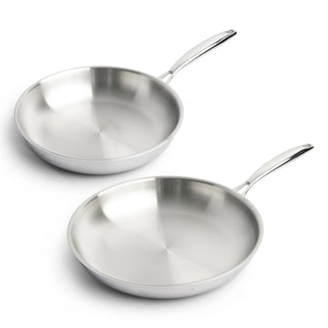 RVS Koekenpannenset 24/28 cm - 3-laags met dikke bodem (3,5 mm)