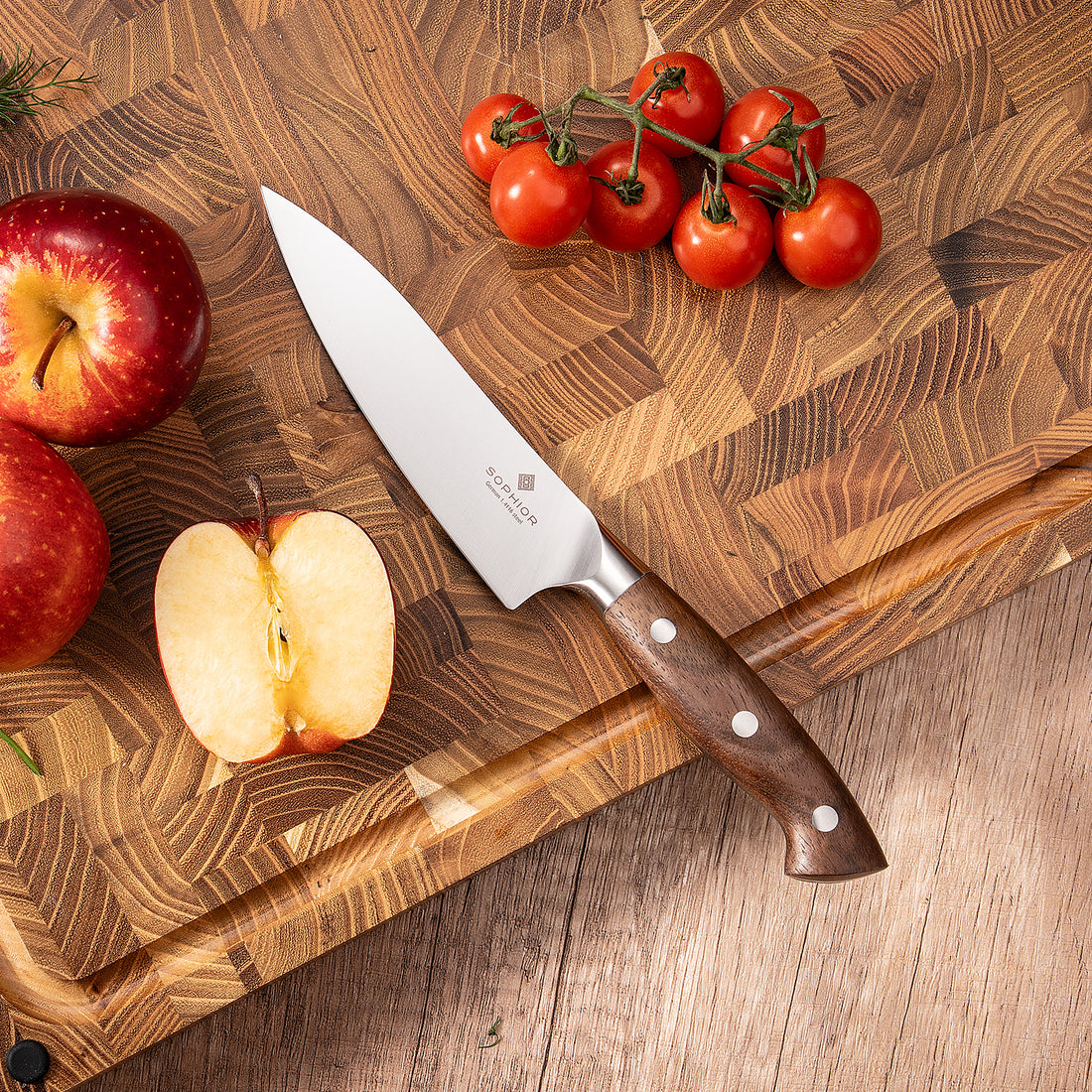 Koksmes 14 cm – Duits staal en walnoothouten handvat