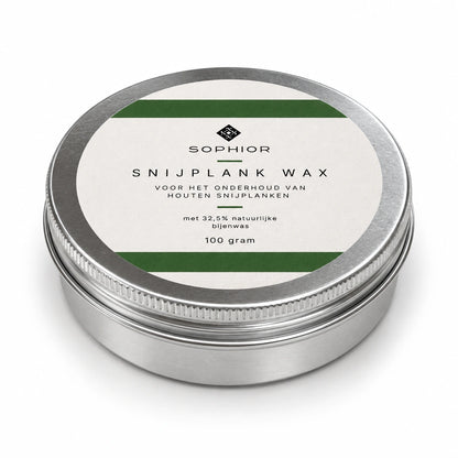 SOPHIOR snijplank wax met bijenwas, 100 gram, schuin aanzicht