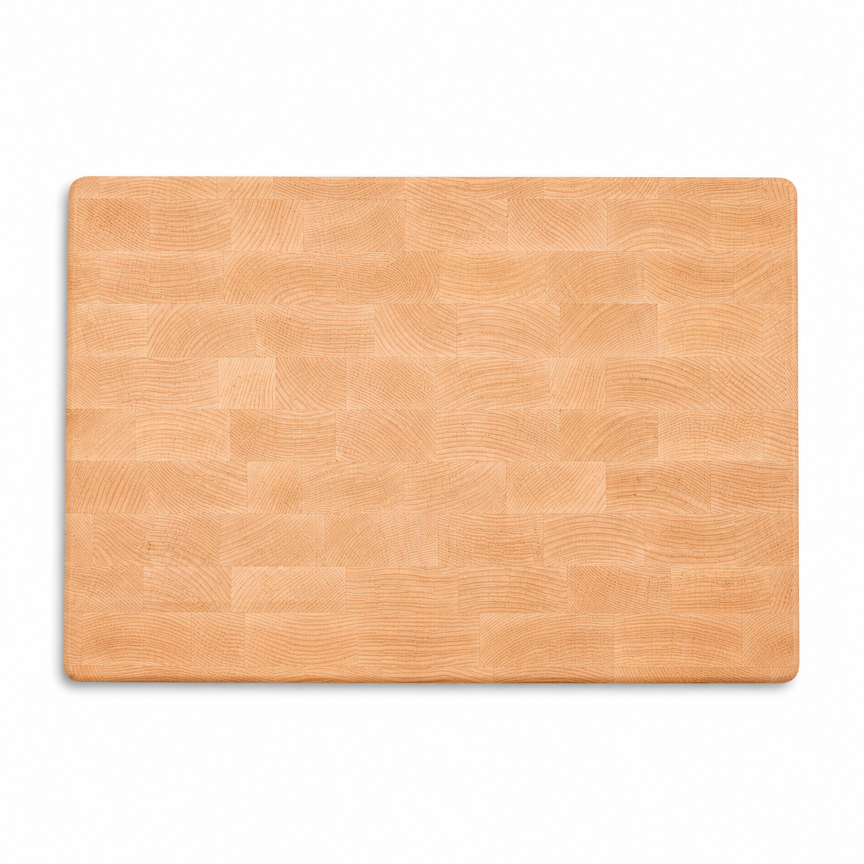 Houten snijplank van esdoorn kopshout, 45x35x4 cm, licht hout met geïntegreerde handvaten, van SOPHIOR