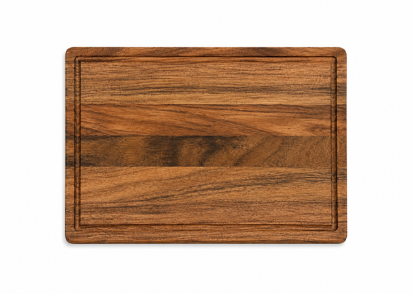 Houten snijplank van walnoot langshout, 35x25x2,5 cm, dubbelzijdig met sapgeul, van SOPHIOR