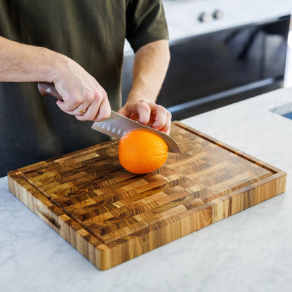 Houten Snijplank Teak Kopshout – 45×35×4 cm