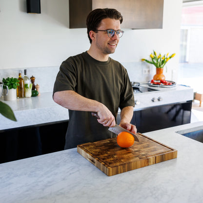 Houten Snijplank Teak Kopshout – 45×35×4 cm