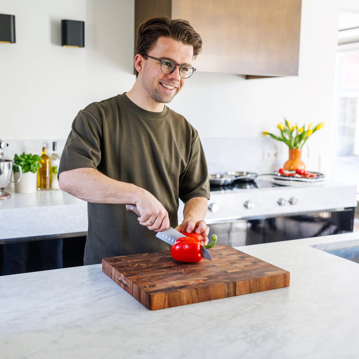 Houten Snijplank Walnoot Kopshout – 45×35×4 cm